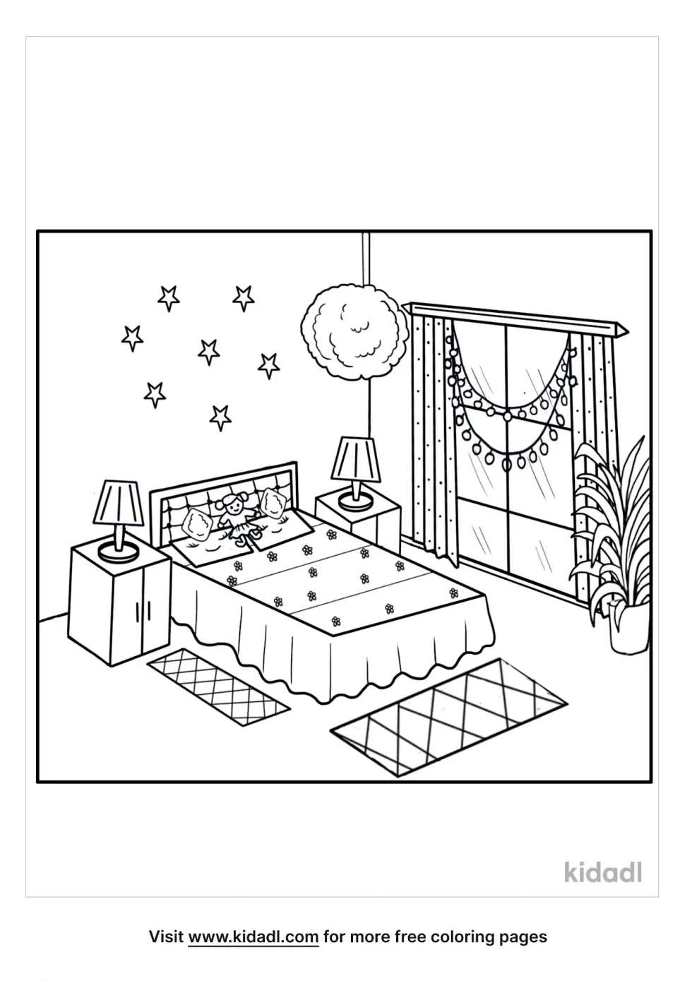 Girls Room Coloring Page