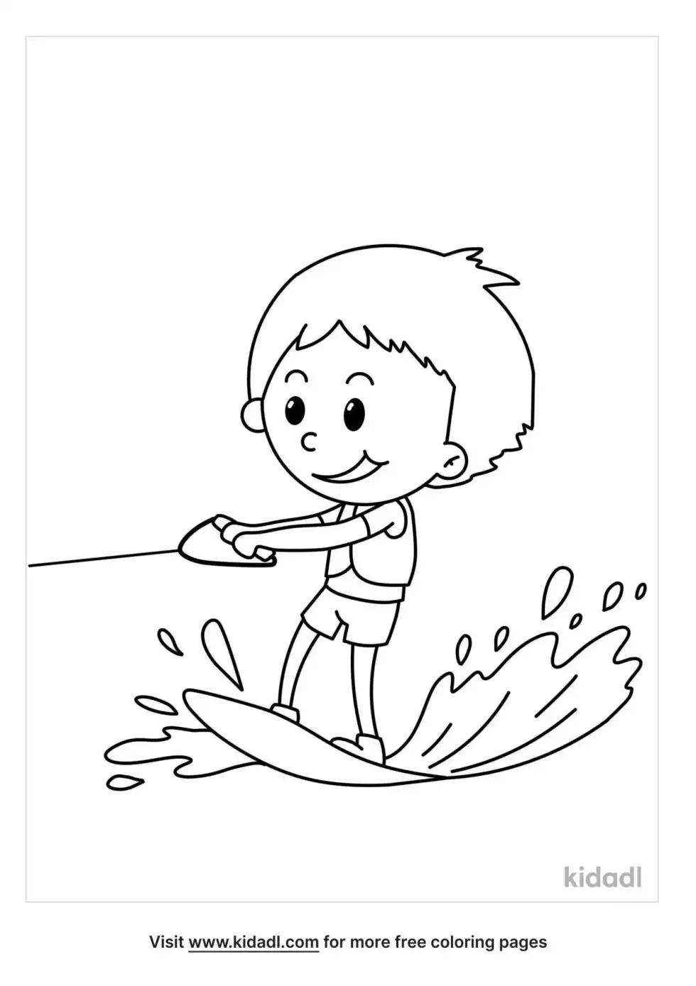 Waterskiing Coloring Page