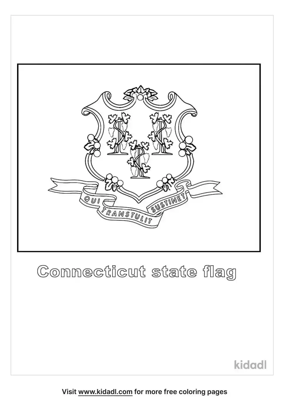 Connecticut Flag Coloring Page