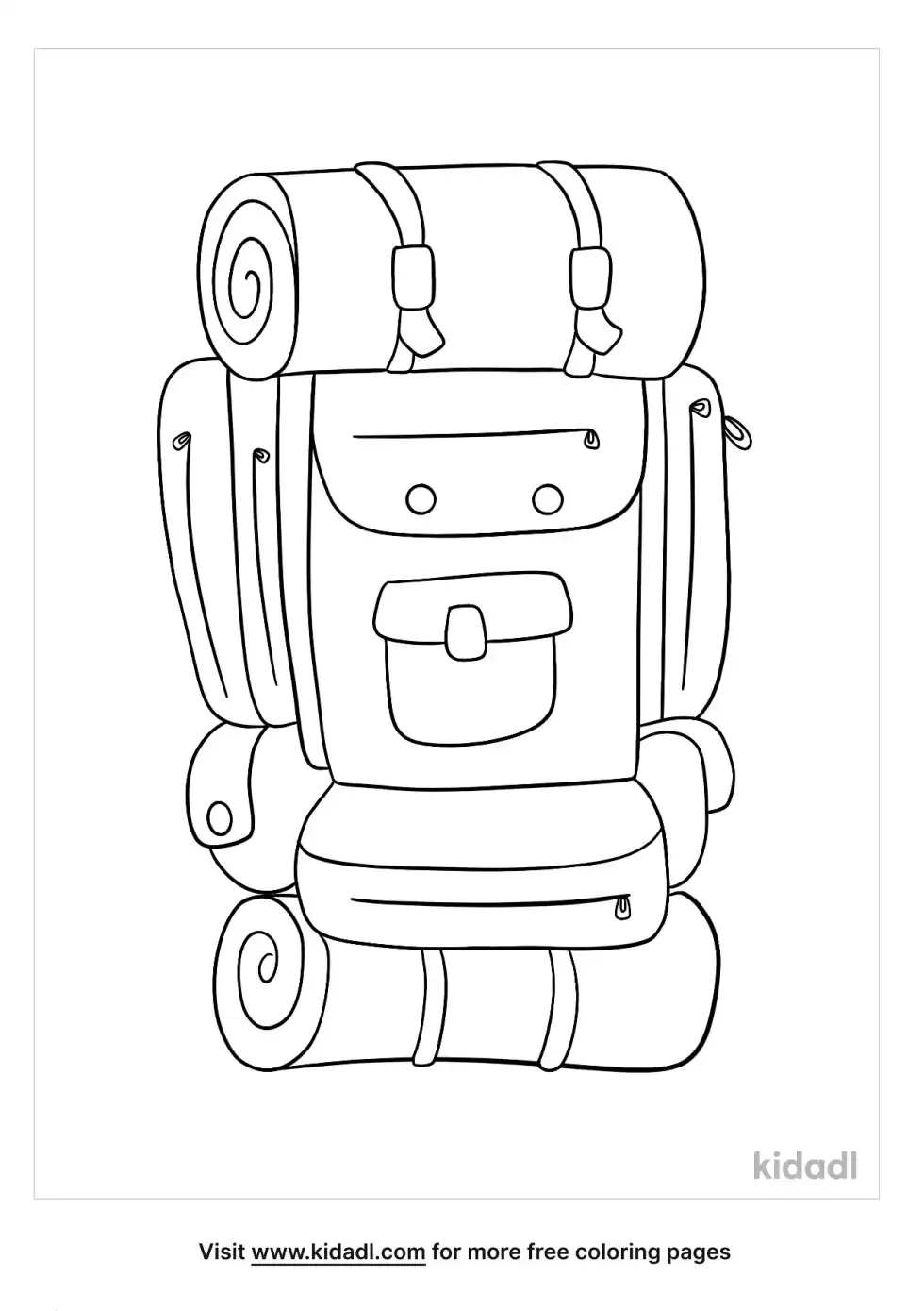 Camping Backpack Coloring Page
