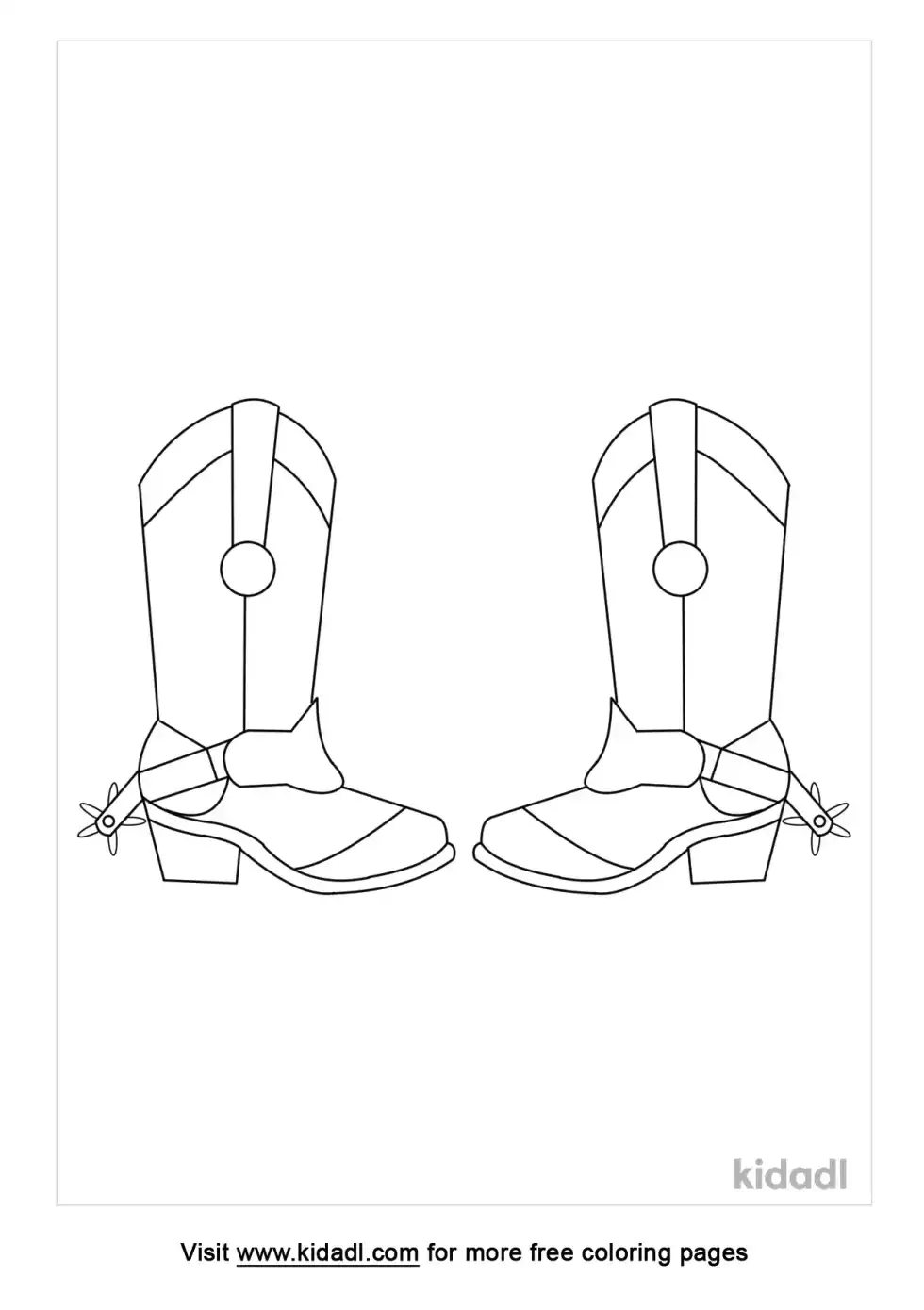 Western Set Of Spurs Coloring Page