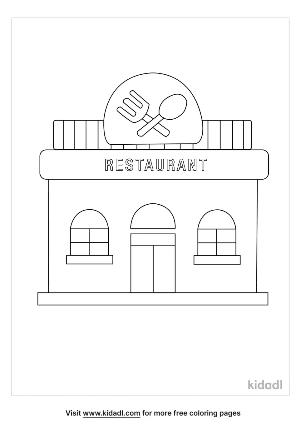 Restaurant Coloring Page