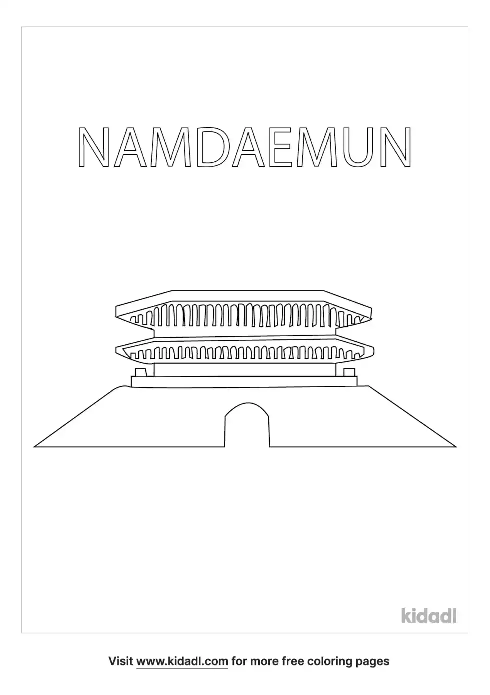 Namdaemun Coloring Page