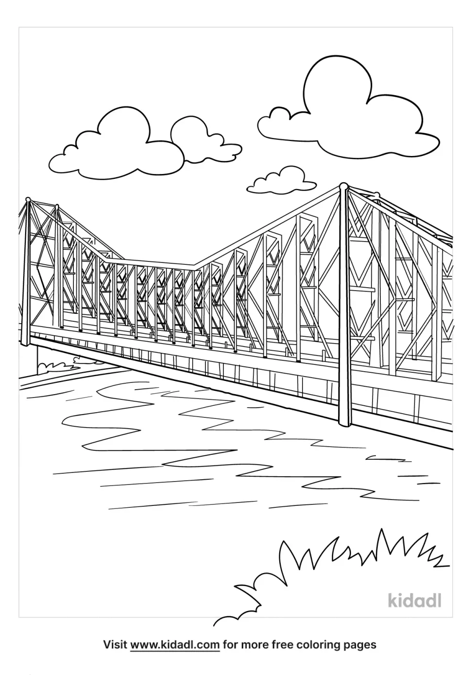 Detailed Bridge Coloring Page