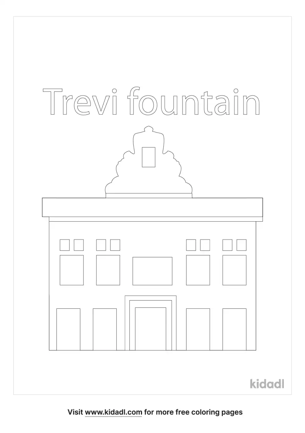 Trevi Fountain Coloring Page