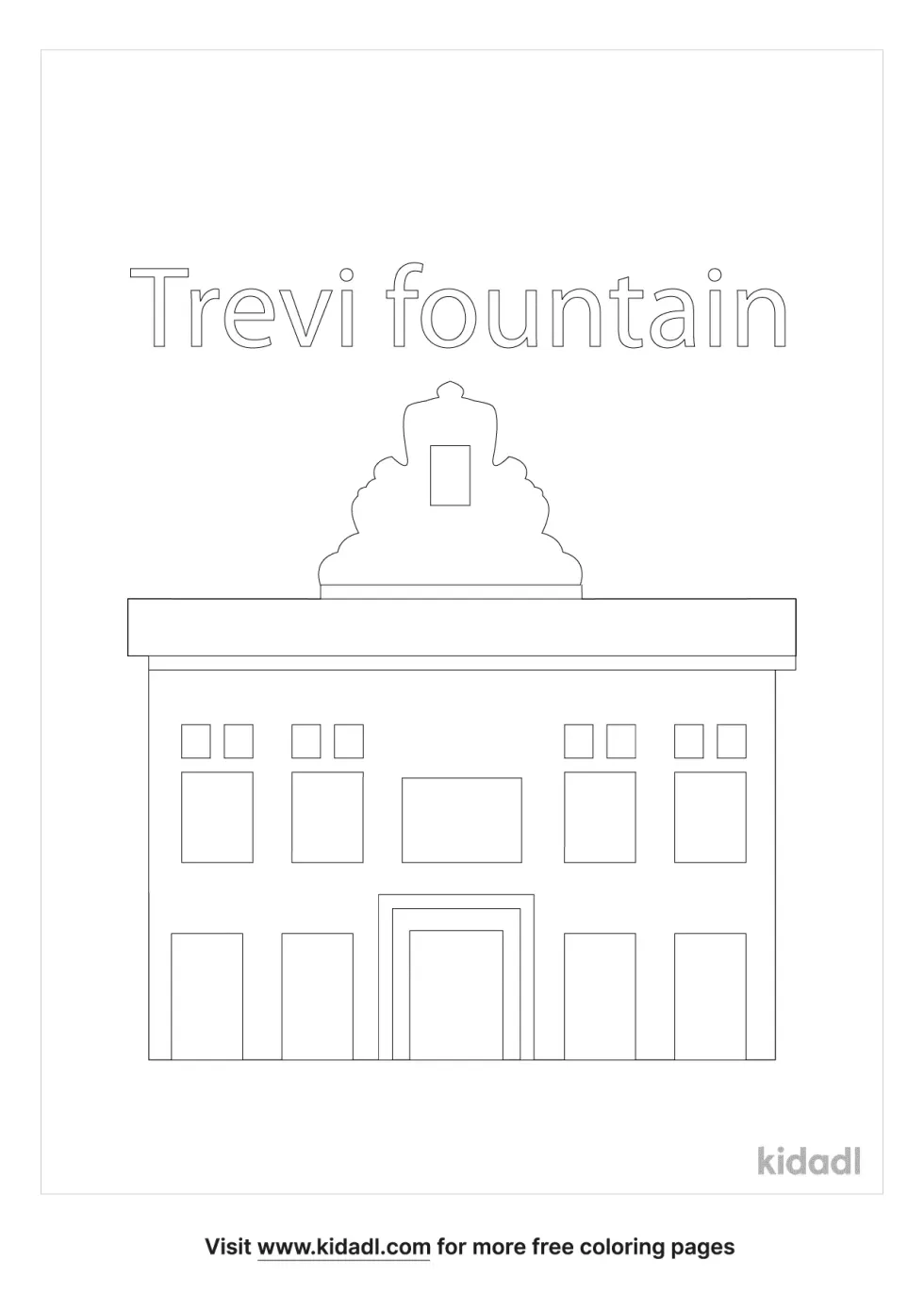 Trevi Fountain Coloring Page