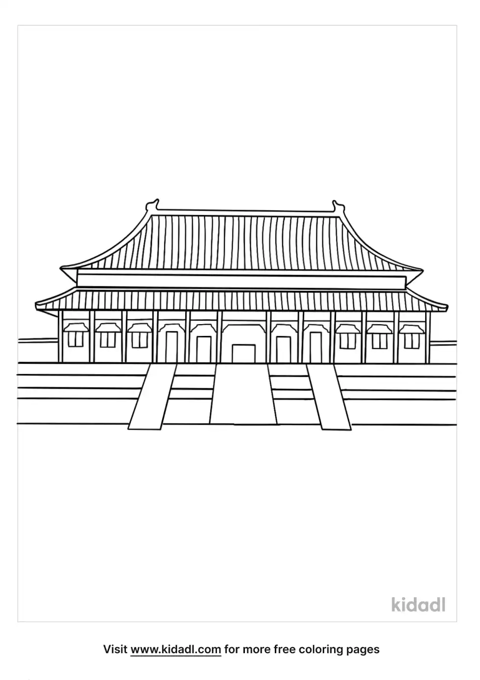 Forbidden City China Coloring Page