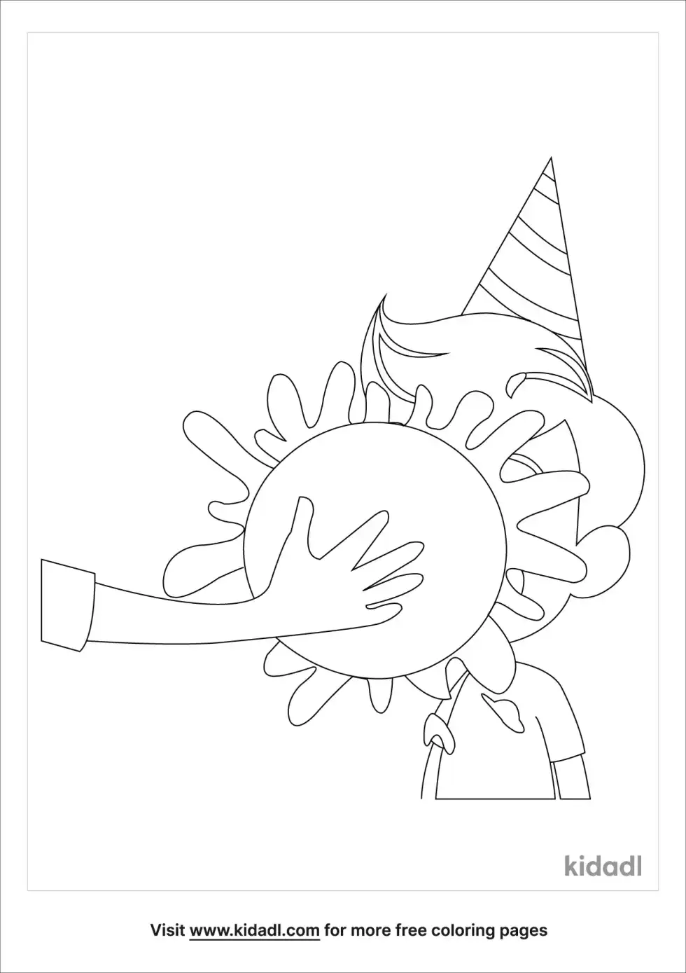 Pie In The Face Coloring Page