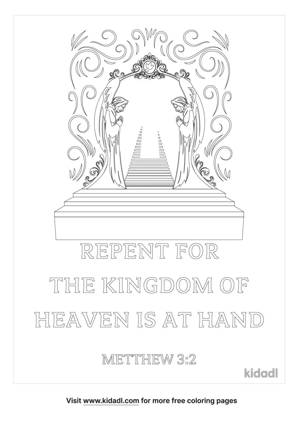 Repent For The Kingdom Of Heaven Is At Hand Coloring Page