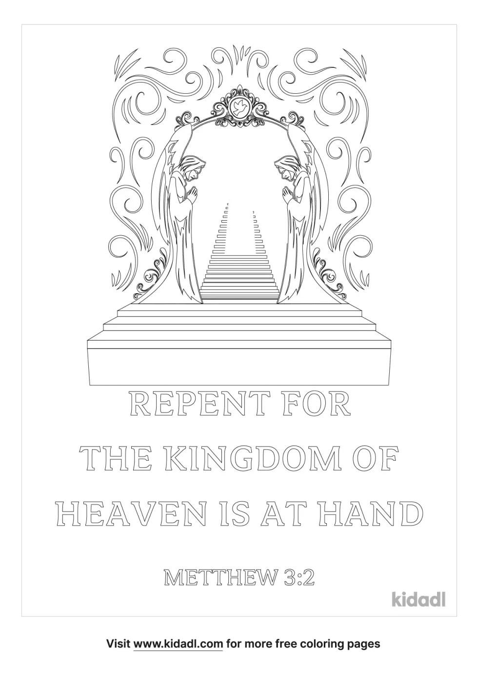 Repent For The Kingdom Of Heaven Is At Hand Coloring Page