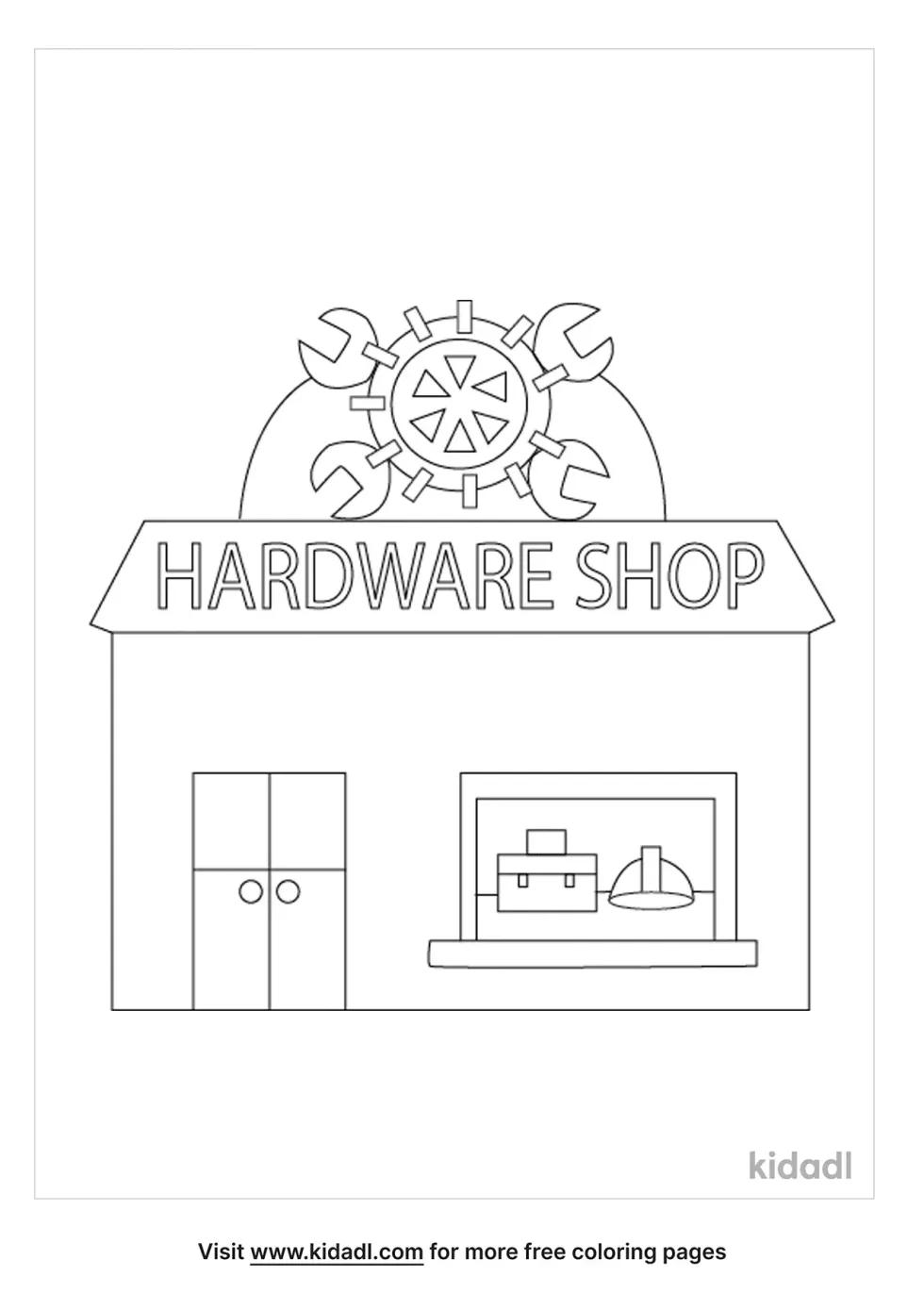 Hardware Store Coloring Page
