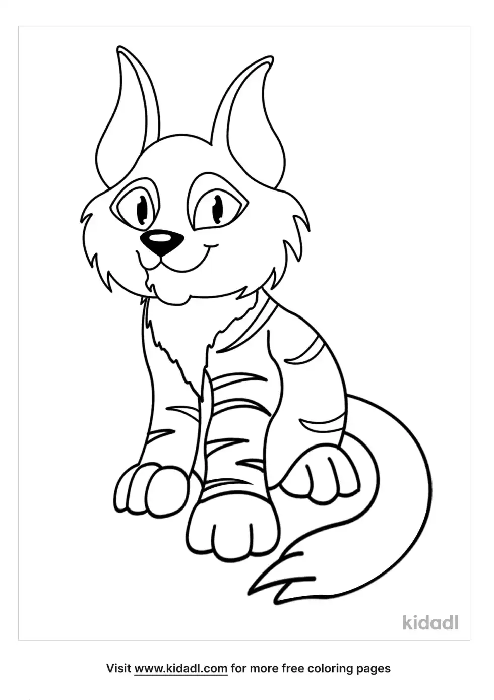 Cute Bobcat Coloring Page