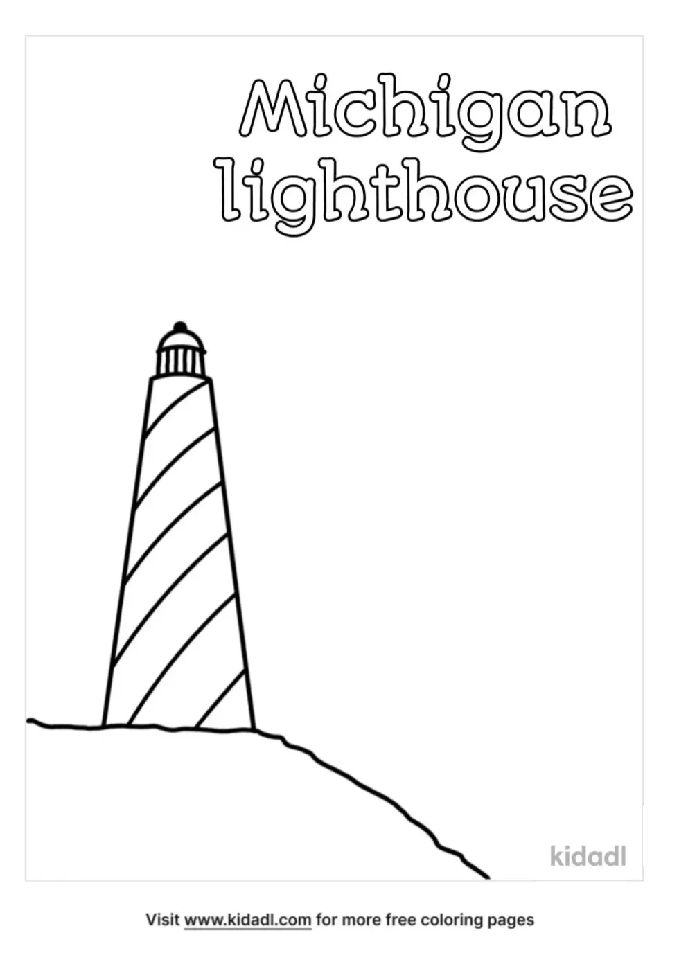 Michigan Lighthouse Coloring Page