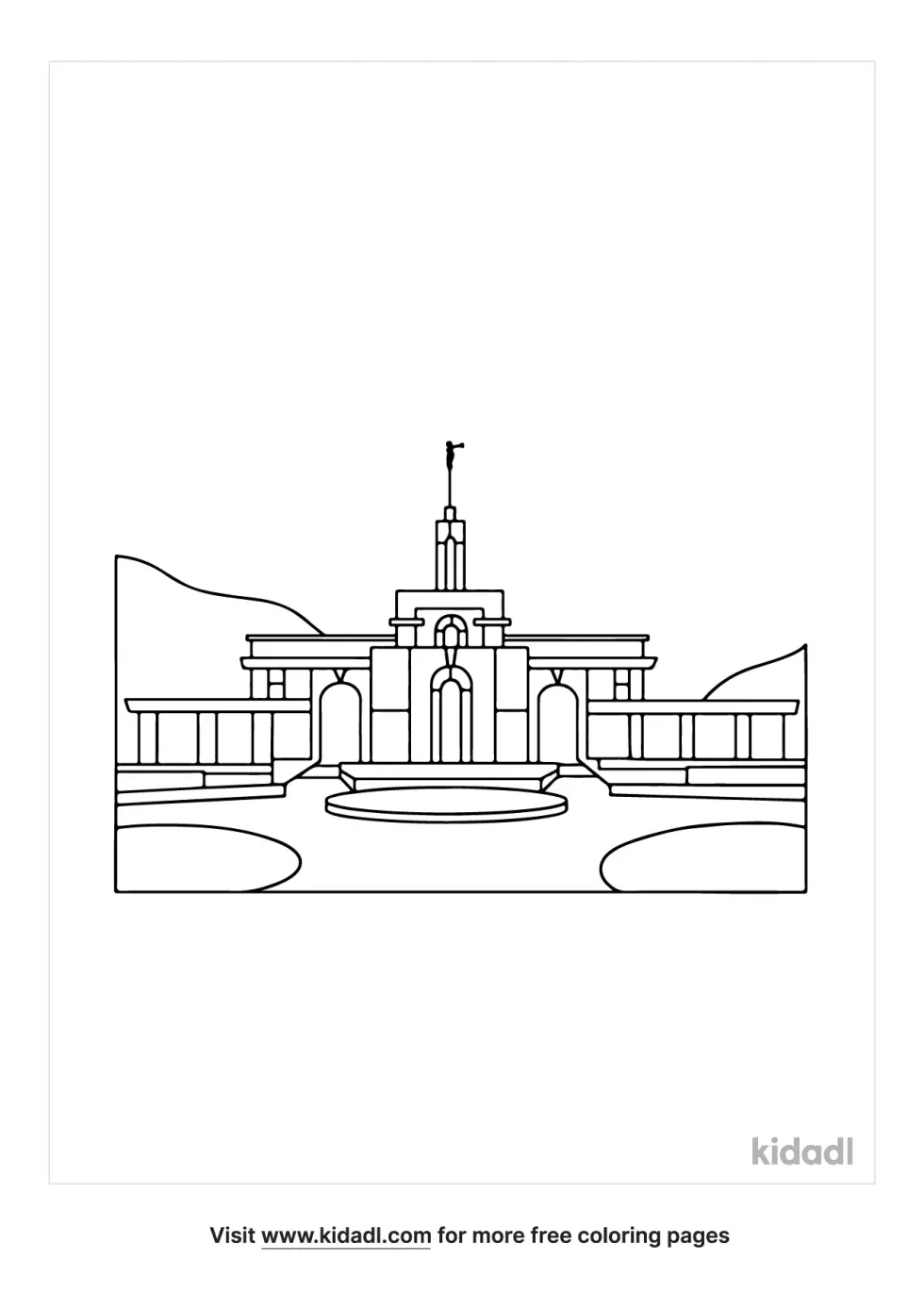 Fort Collins LDS Temple Coloring Page