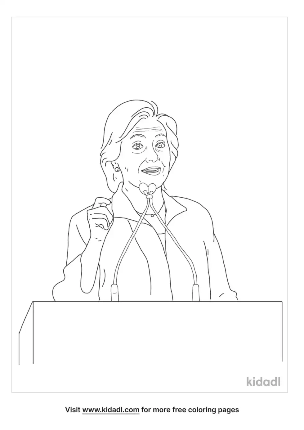 Hillary Clinton Speech Coloring Page