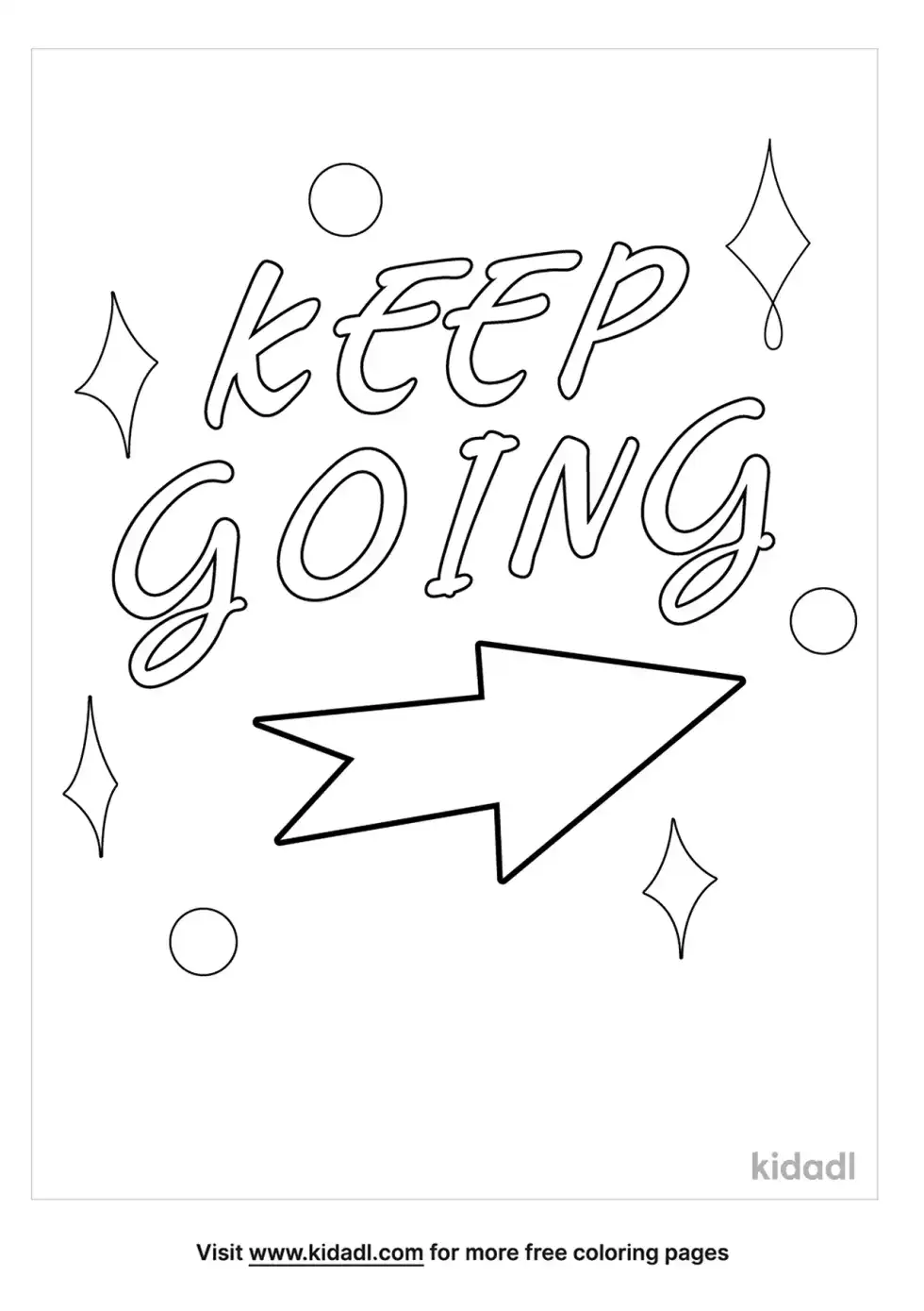 Keep Going Coloring Page