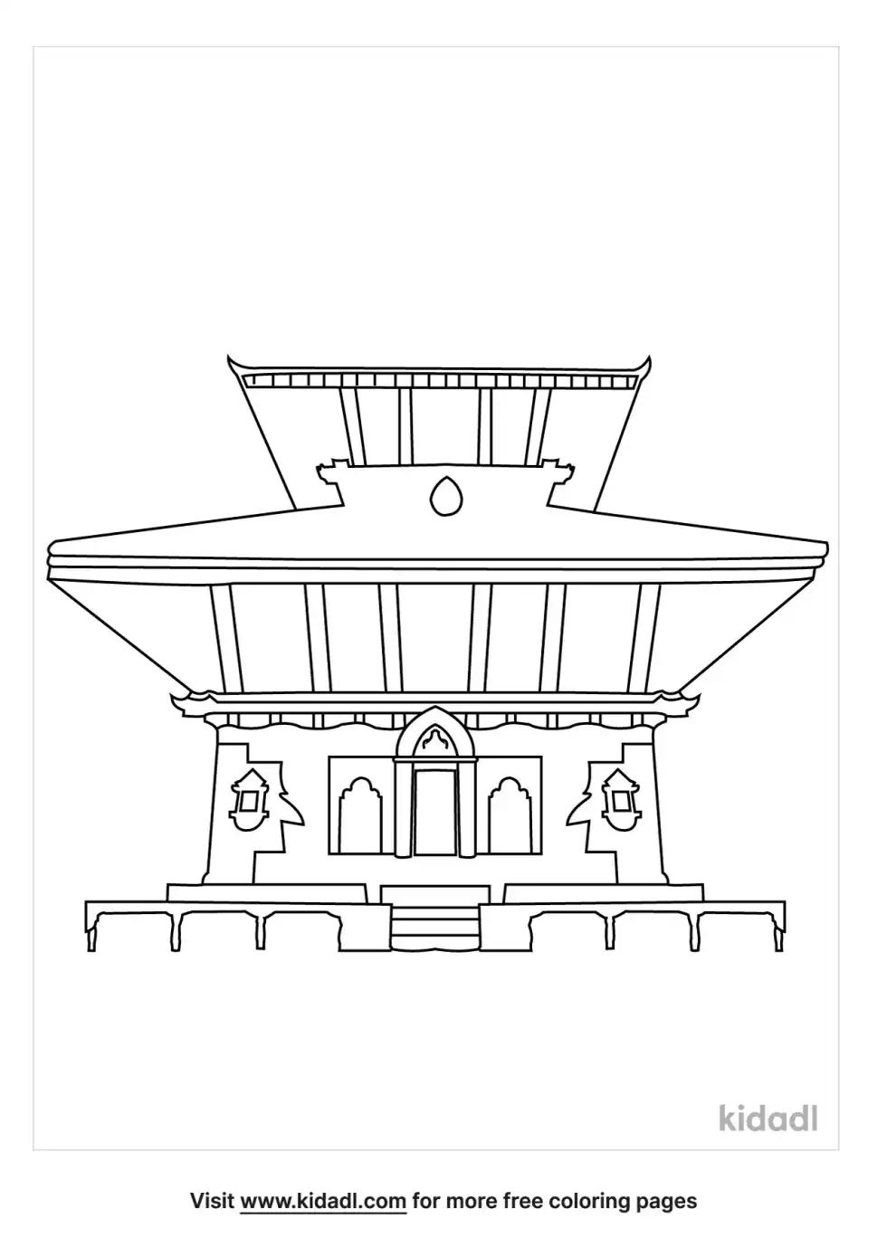 Changu Narayan Temple Coloring Page