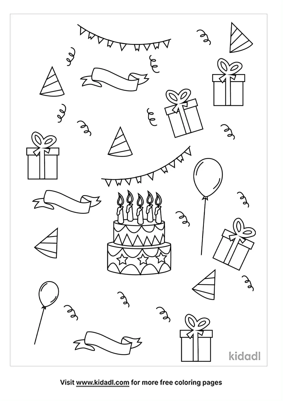 Birthday Pattern Coloring Page