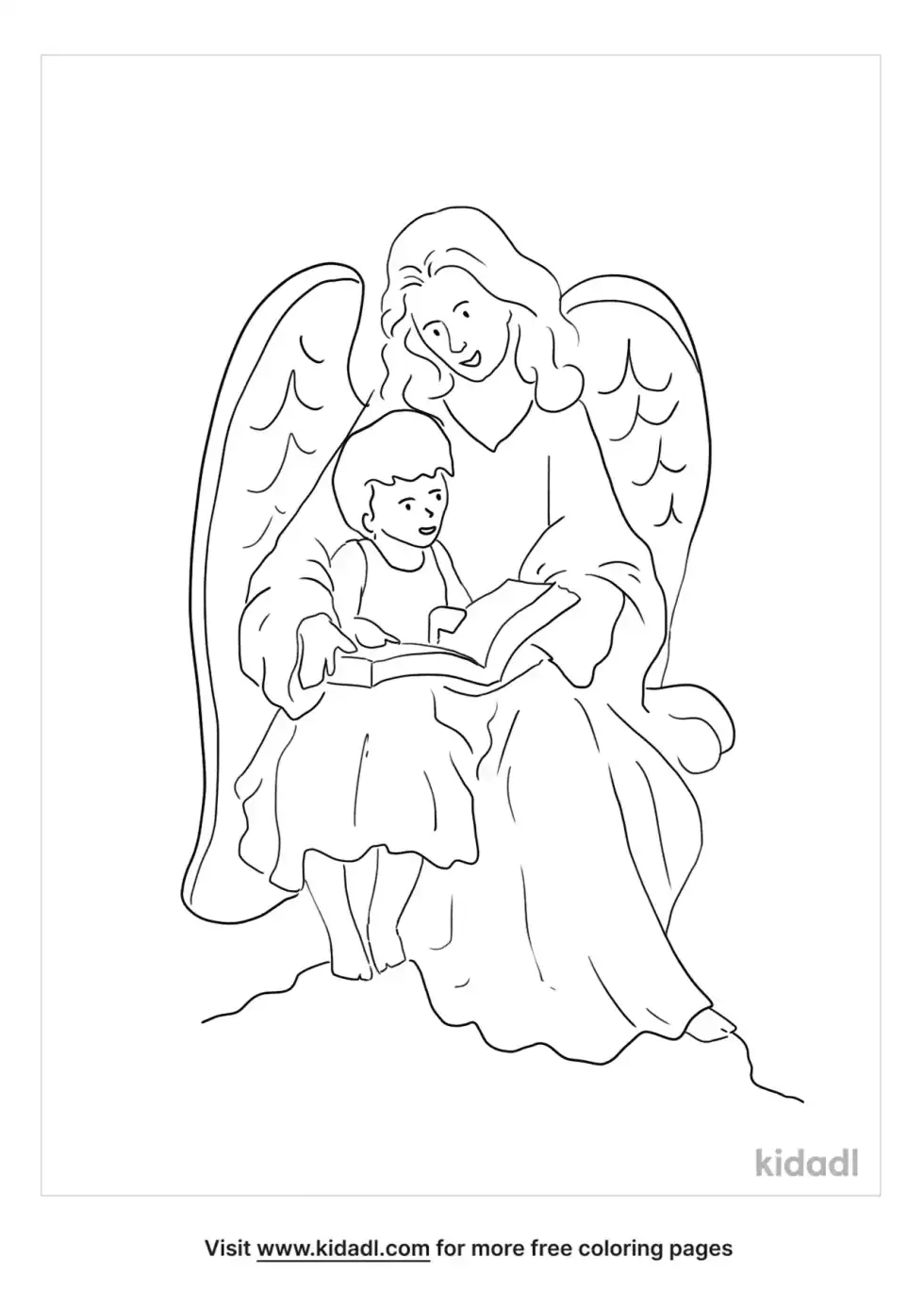 Guardian Angel Coloring Page