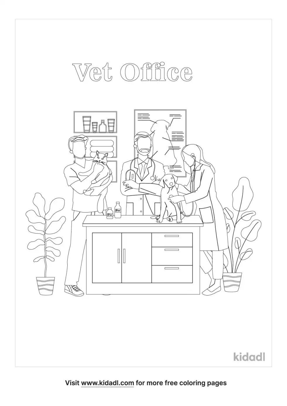 Vet Office Coloring Page