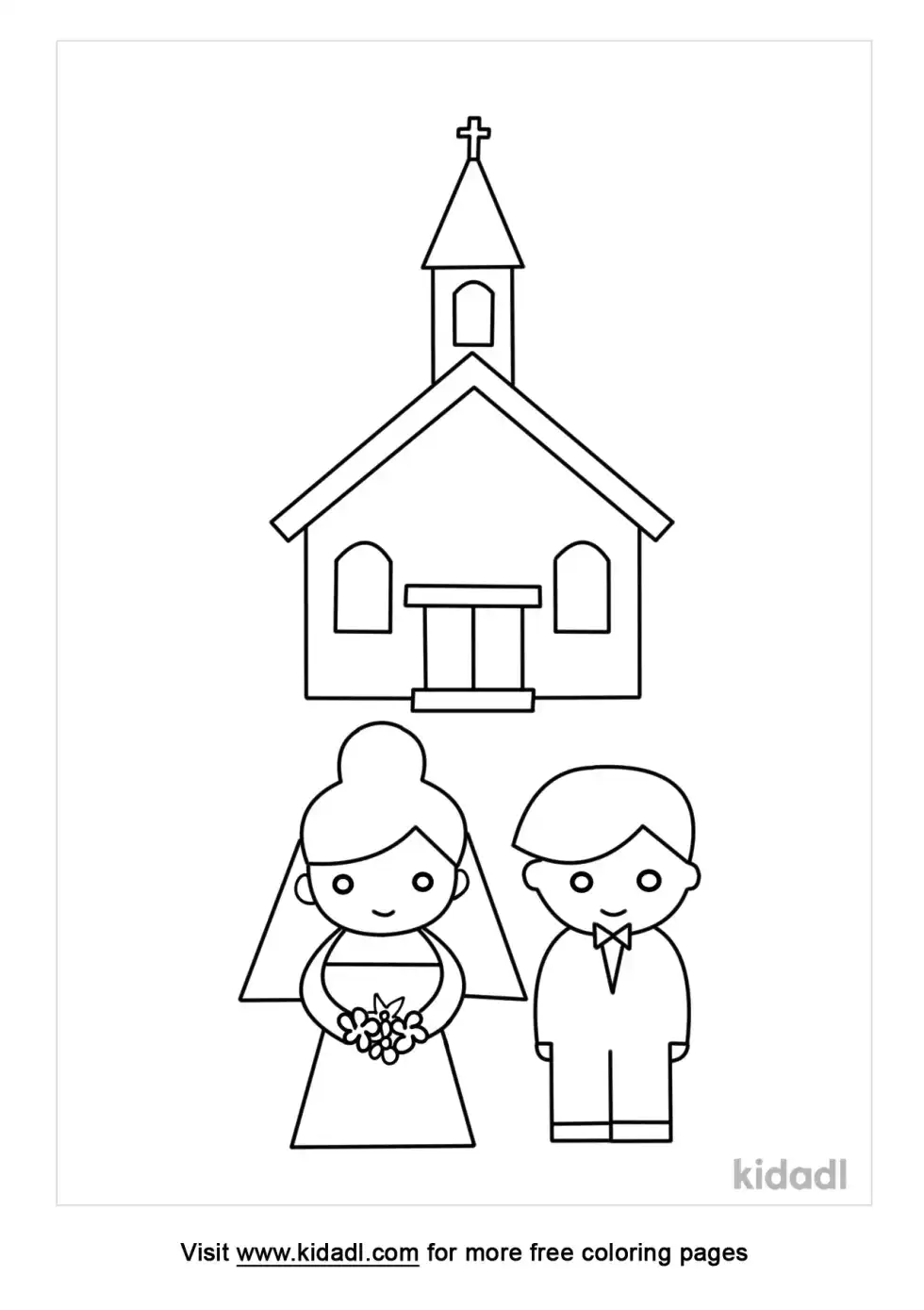 Wedding Church Coloring Page