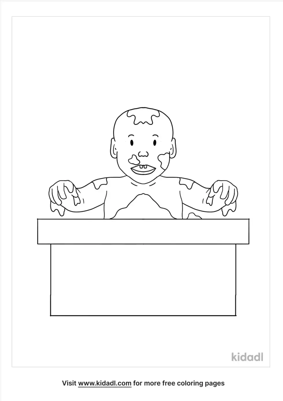 Child Making A Mess Coloring Page