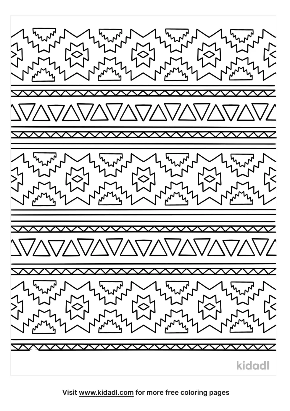 Aztec Pattern Coloring Page