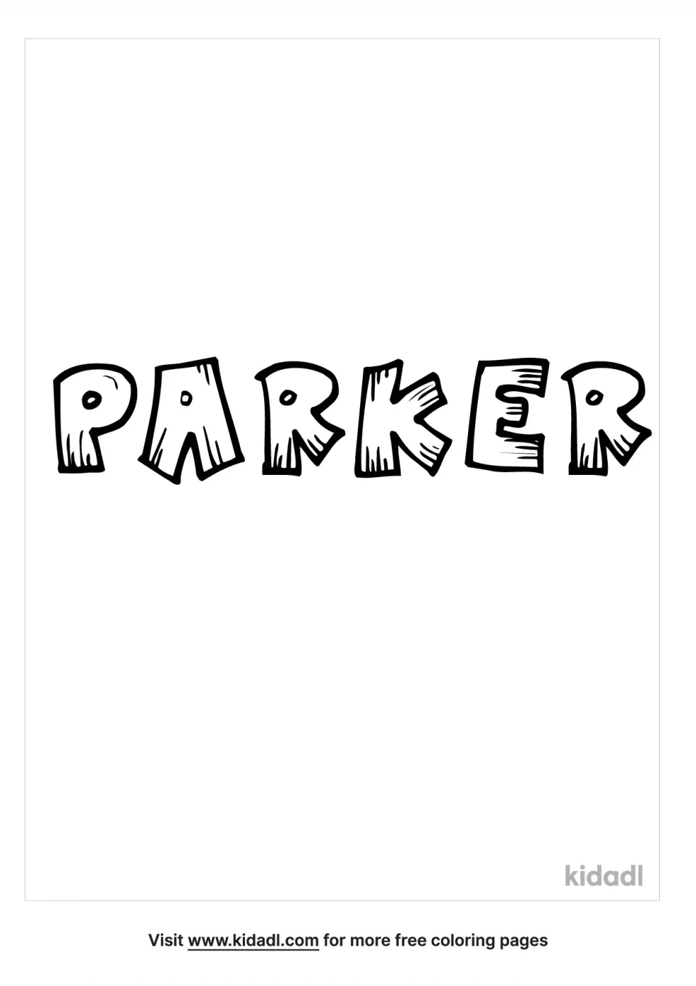 Parker Name Coloring Page 