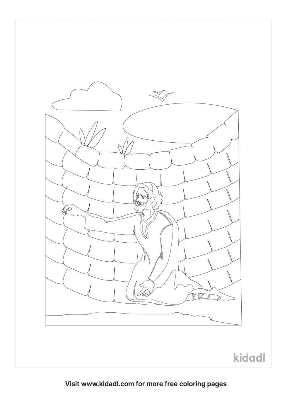 Joseph In The Well Coloring Page