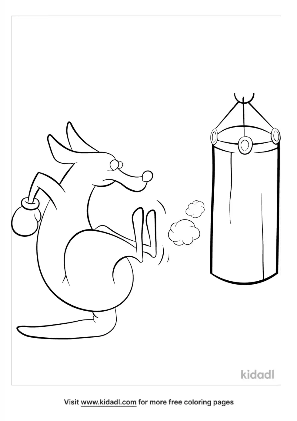 Funny Kangaroo Coloring Page