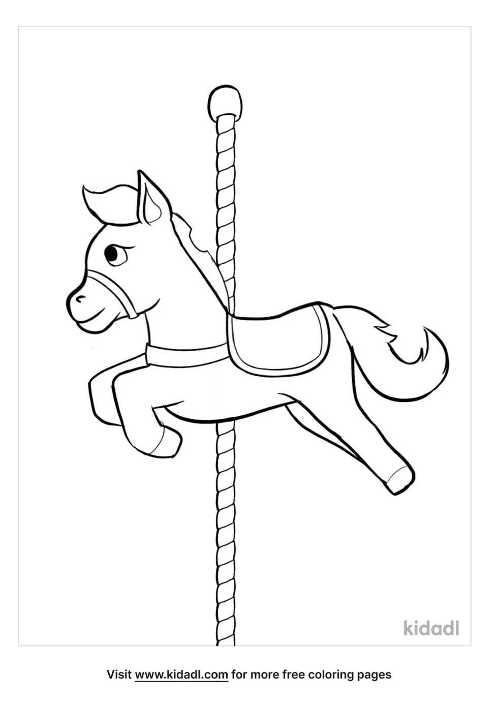 Carousel Pole Coloring Page