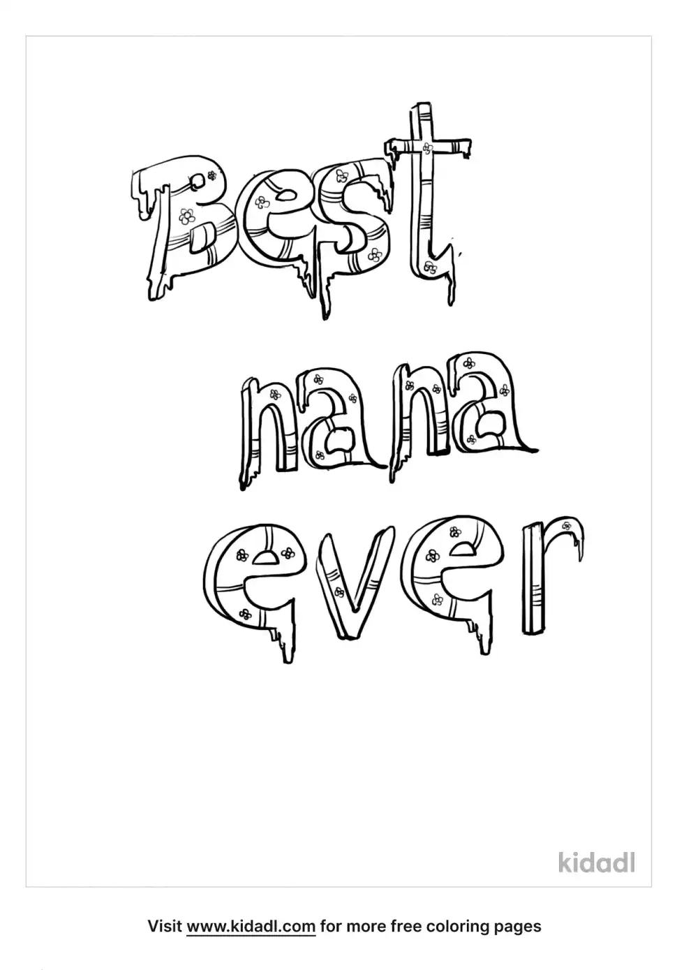Best Nana Ever Coloring Page