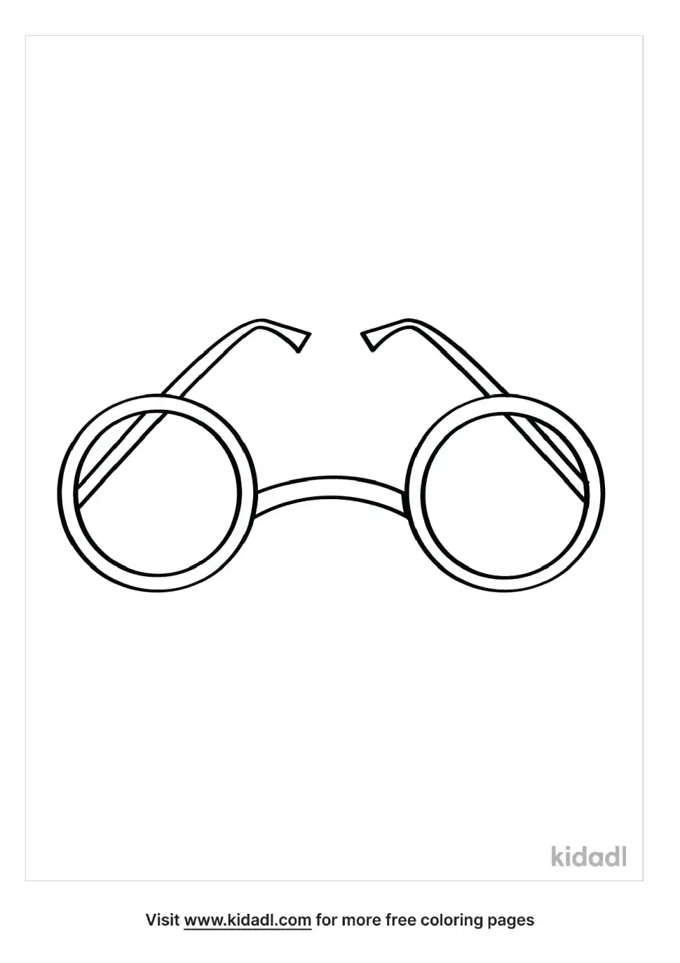 Round Sunglasses Coloring Page