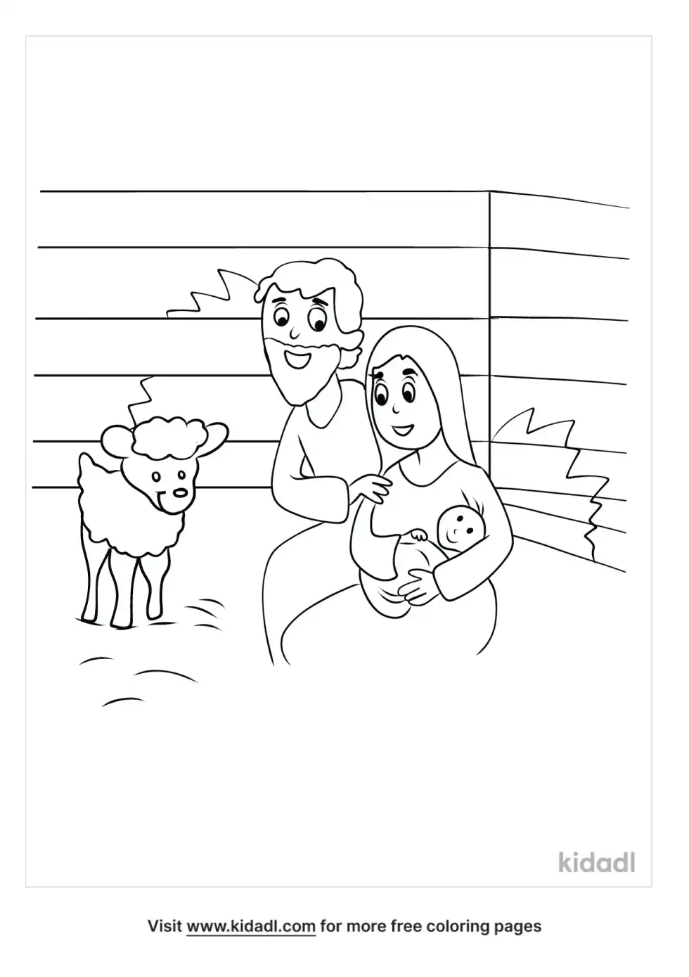 Manger Scene Coloring Page