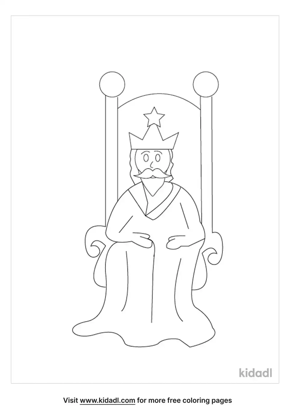 King On Throne Coloring Page