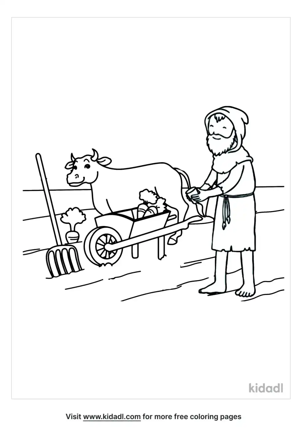 Medieval Peasant Coloring Page