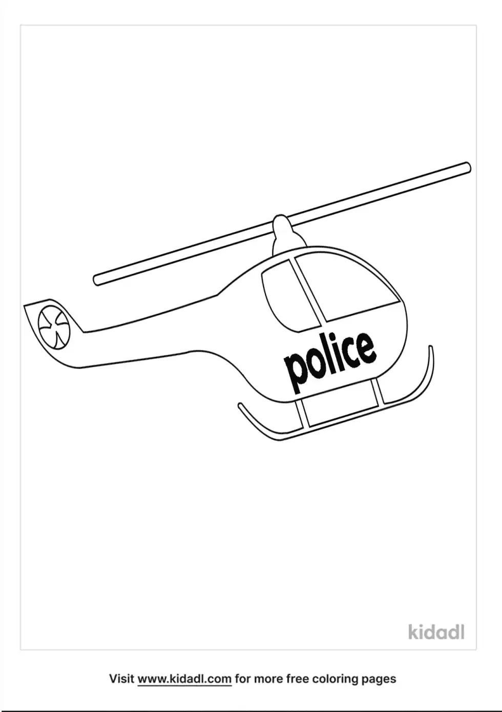 Police Helicopter Coloring Page