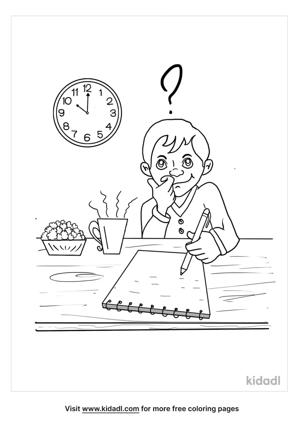 People Writing Coloring Page