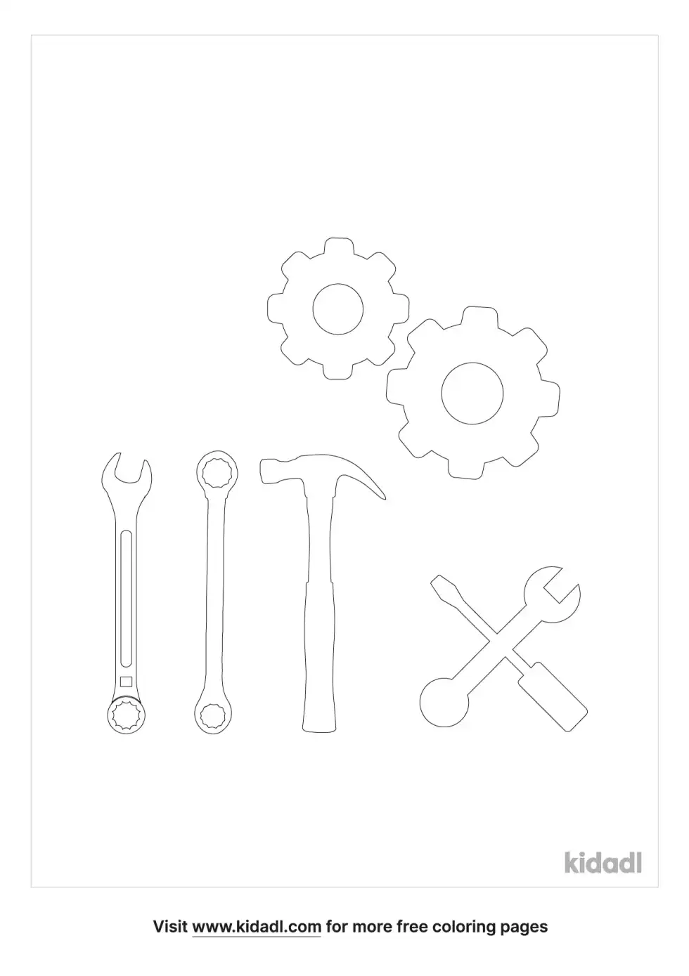 Automechanic Tools Coloring Page