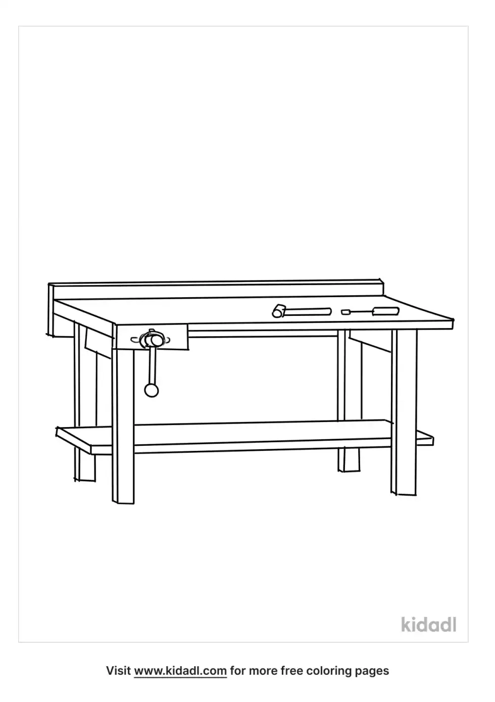 Tool Bench Coloring Page