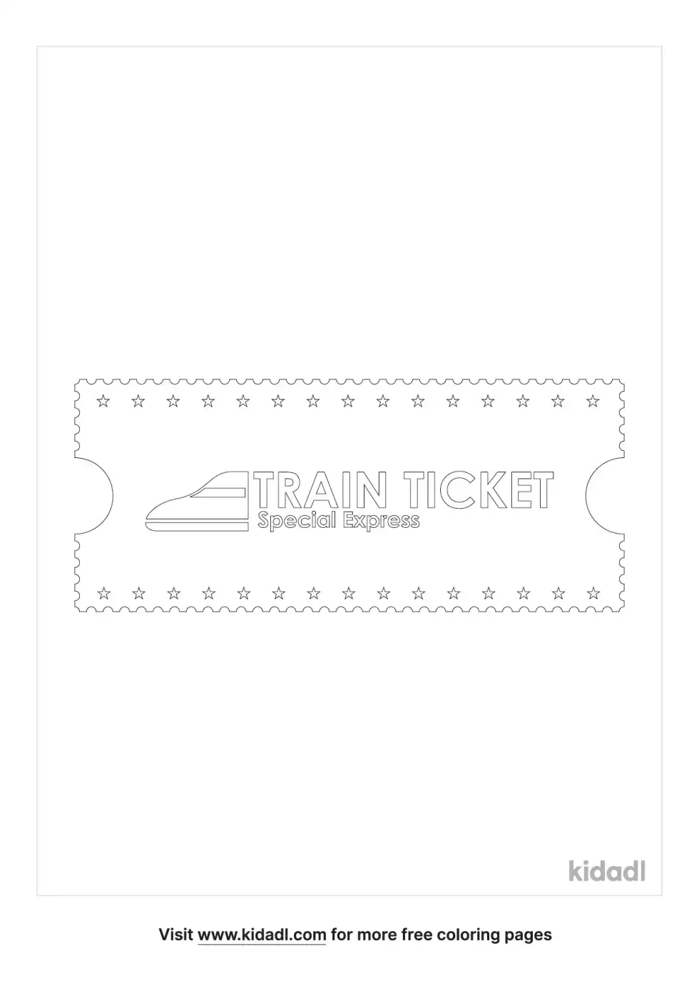 Train Ticket Coloring Page