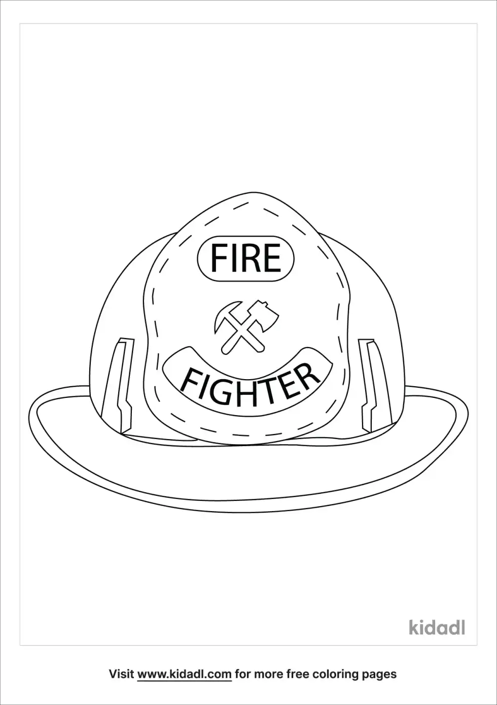 Fireman Helmet Front View Coloring Page