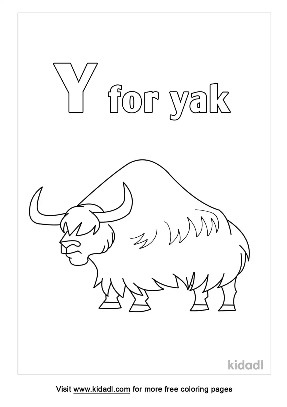 Y Is For Yak Coloring Page