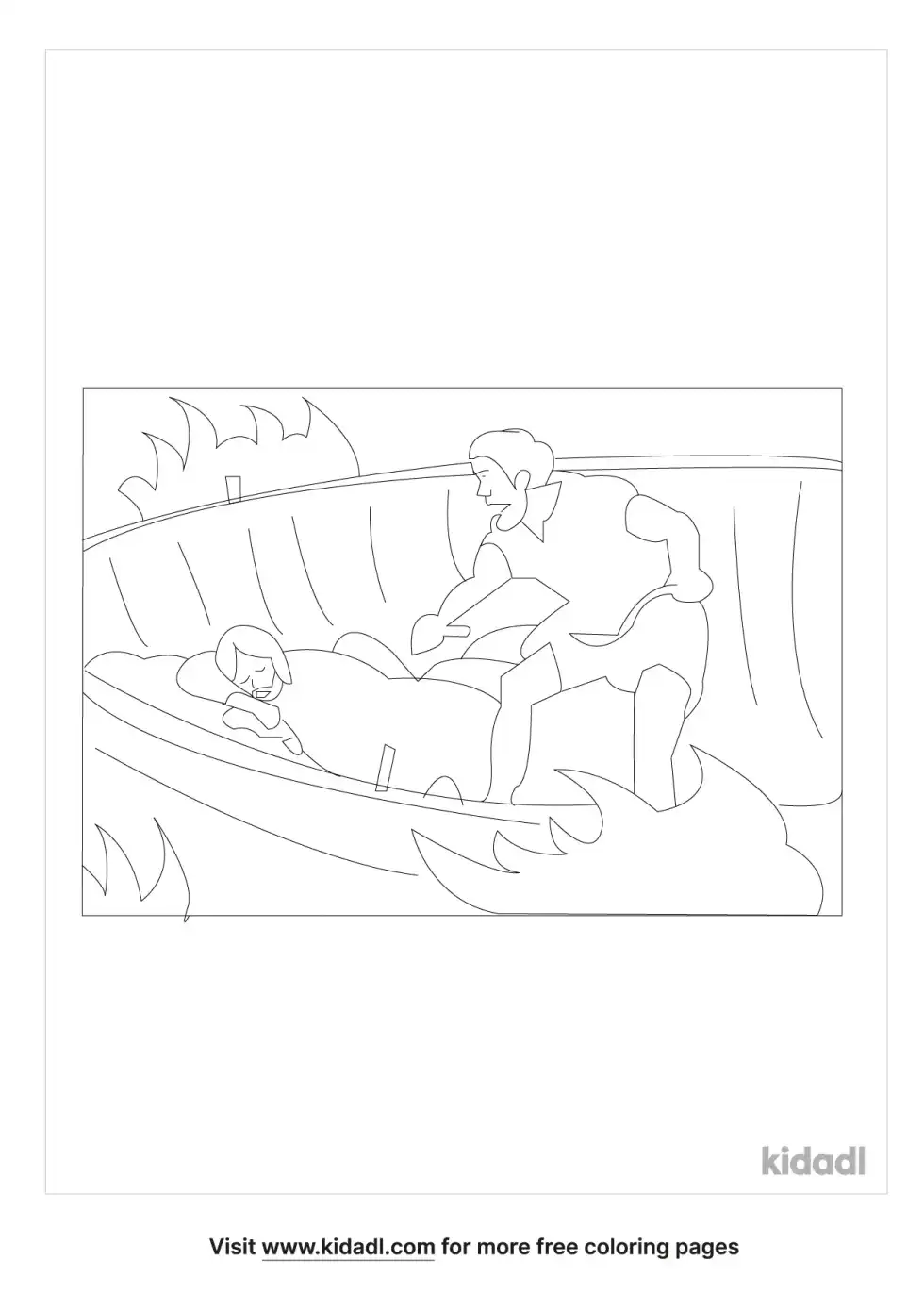 Jesus Sleeping In Ship Coloring Page