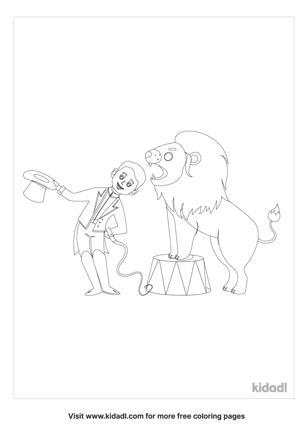 Lion Trainer Coloring Page