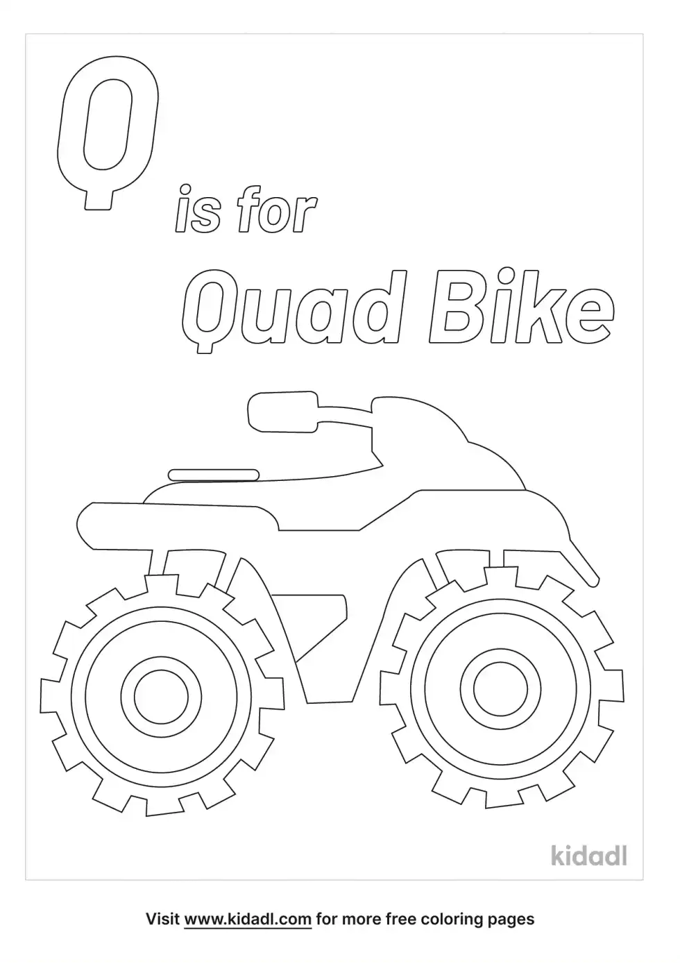 Q Is For Quad Bike Coloring Page