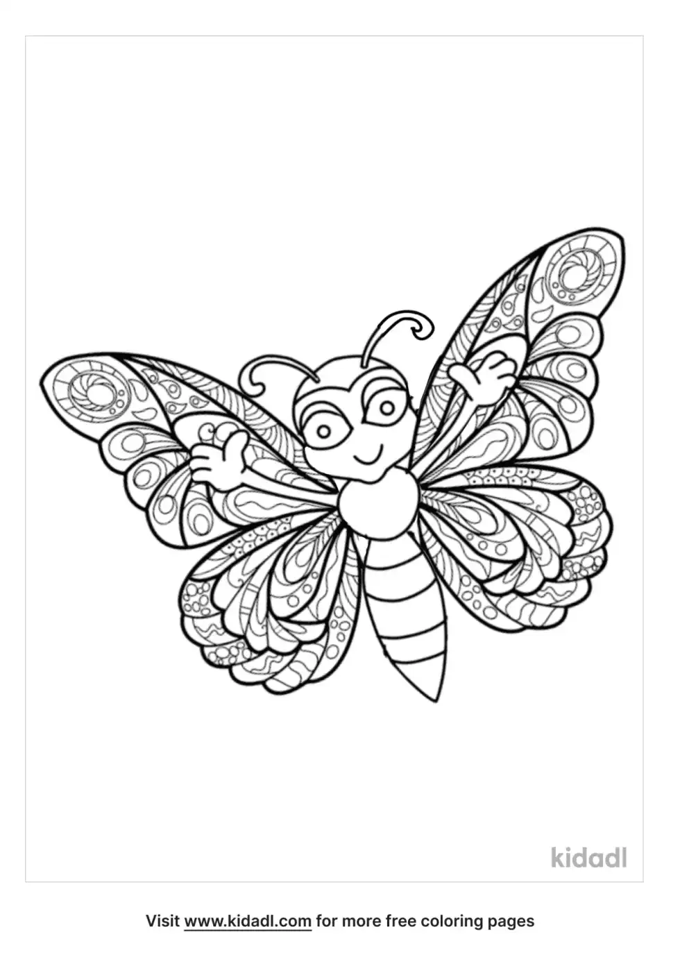 Butterfly Zentangle Coloring Page