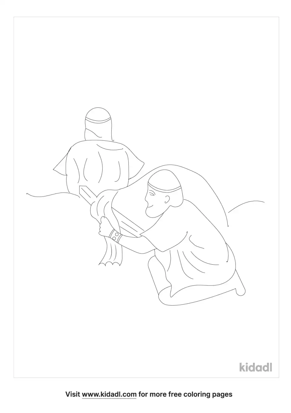 David Cuts Corner Of Robe Coloring Page