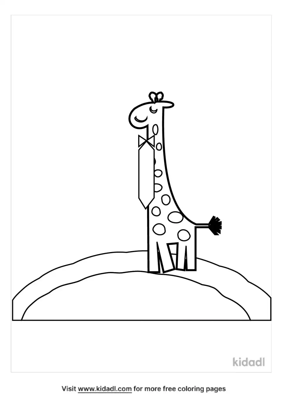 Giraffe Wearing A Tie Coloring Page