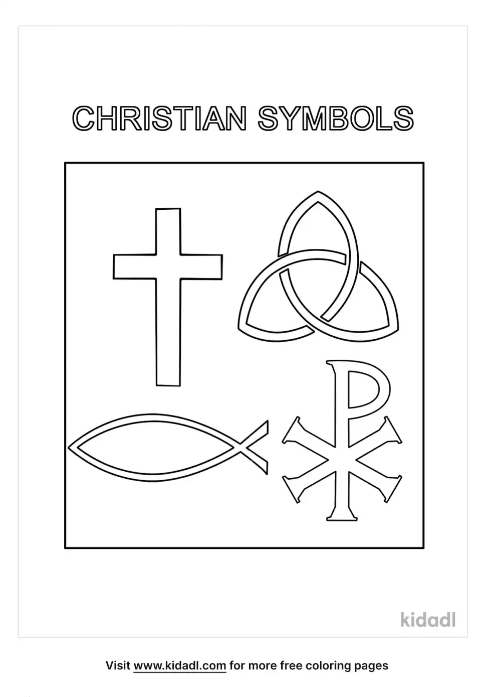 Christian Symbols Coloring Page